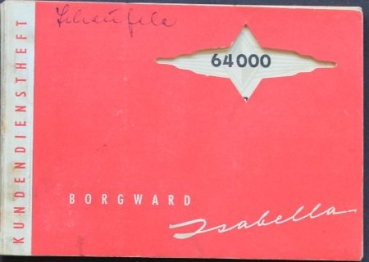 Borgward Isabella Kundendienst-Scheckheft 1959 (9661)